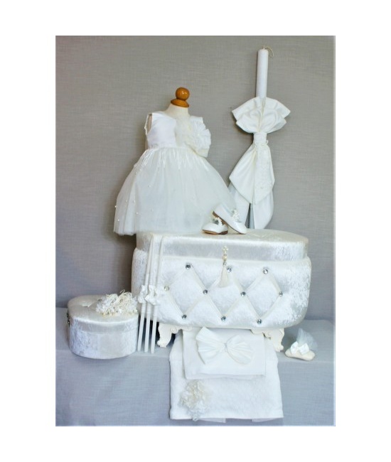 Βαπτιστικό σετ εκρού- K2044